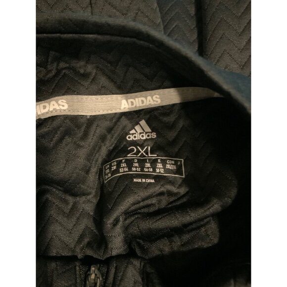 Adidas Black Chevron Embroidered Textured Zip-Up Jacket, Size 2XL - Picture 8 of 8